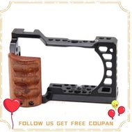 A6400 / A6300 / A6100 / A6000 Wood Handle Metal Camera Cage Stabilizer Rig Accessories
