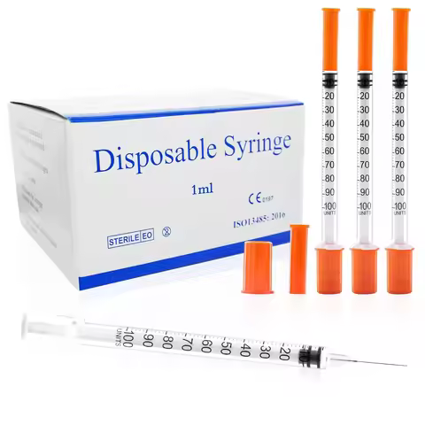 100pcs/300pcs 1ml 30G*13mm Sterile Insulin Syringe With 1/2 inch Needle, Individually Wrapped For Pe