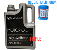 LEXUS FULLY SYNTHETIC SP5W40 ENGINE OIL WITH HONDA OIL FILTER