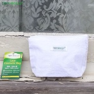 TOPFOREST - 純白法式蕾絲化妝袋 | 復古刺繡花 純棉 多用途 收納 化妝品 搓手液 濕紙巾 耳機 筆 鎖匙 | 送禮 自用 C01017