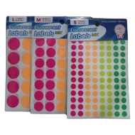 Fluorescent Labels Mix Tom & Jerry Round Label Stickers