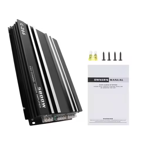 Car Power Amplifier 12V 4 Channel High Power Aluminum Alloy Car Audio Amplifier Black Car Audio Ampl