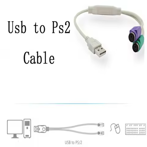 New USB to PS/2 keyboard and mouse adapter usb male to ps2 female USB male port to round port keyboa