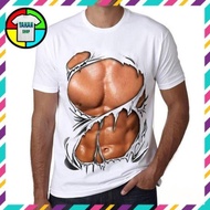 Men's and Women's 6-pack Body Printed T-shirt