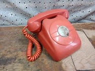 庄腳柑仔店~早期美好年代普普風橘紅老電話機旅社飯店分機電話600型電話機B