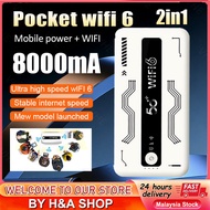 Pocket WiFi 6 Hotspot Qualcomm 9207 Chip 8000mAh Battery 4G 5G 2-in-1 Charging and Internet Access