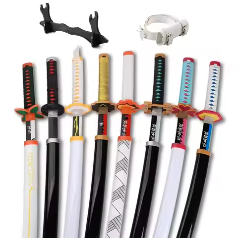 Demon Slayer Katana 80cm/31.5in with Belt and Sword Holader Fire God Tanjiro Tsuyuri Kanao Halloween