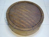 早期竹製大蒸籠(1)~竹+實木~1層+1蓋合售~懷舊.擺飾.道具