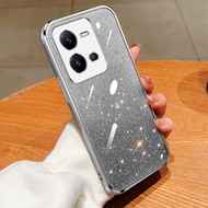 เคส Vivo V25 5G สำหรับ Vivo V25 5G / V25e 4G【นิ่ม ชุบ ดอกไม้ กันกระแทก เคสโทรศัพท์】