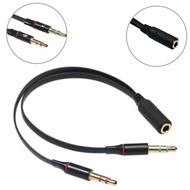 3.5mm Mic Stereo Audio Adapter Audio Cable For PC Laptop 1 3.5mm Female to 2 Male Y-Splitter Cable A