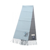 【二手】愛馬仕 H Puzzle 圍巾，淺藍色/灰色羊絨圍巾，男士，二手