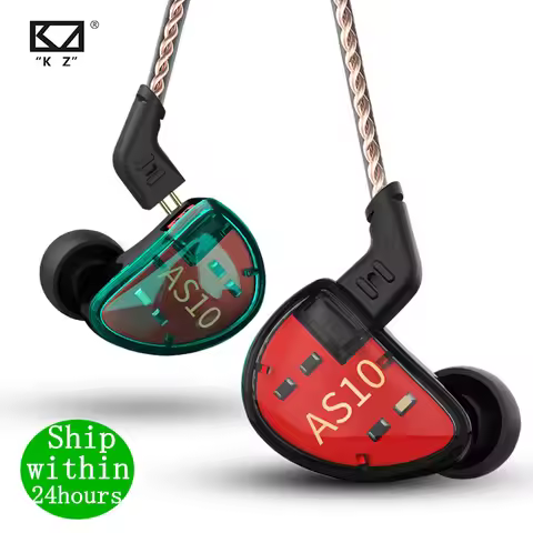 KZ AS10 Headset 5 balance armature driver ear earphone HIFI bass monitor music earphone general ZS10