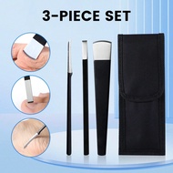 3pcs Yangzhou Foot Care Tool Set - Foot File, Black Foot Scraper, 3CR13 Stainless Steel + Painted, W