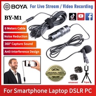 BOYA BY-M1 Microphone Lavalier Clip Mic Omni Directional Condenser Mic for Live Video Recording Came