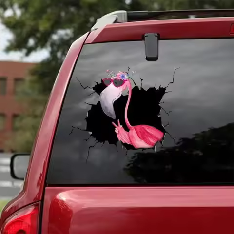 Flamingo Decal - fits cars, Windows, Laptops and any smooth surface, Flamingo Stickers, Custom Flami