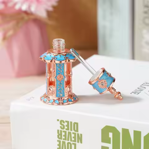 DGBG 3ml Metal Perfume Bottle Empty Rhinestone Crystal Middle East Attar Container Home Decor Luxury