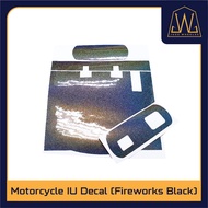 Motorcycle IU Sticker Top Front and Back ( Black Fireworks / Rainbow Black )