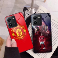 Vivo V25 5G glass case with logos of the world's most famous football teams