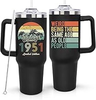 LHSCVUFASC 75th Birthday Gifts for Men Women, Vintage 1951 75th Birthday Decorations for Him Her, Tu