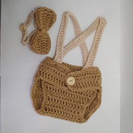 Crochet Baby Romper Bow Pants
