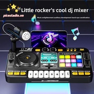 PICESTADIO Electronic Piano Keyboard, Multifunctional Interactive Kid DJ Mixer,  With Microphone Mus