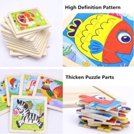 Wooden Jigsaw Puzzles for Kids Early Education 9pcs Cute & Small