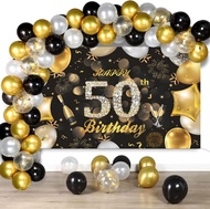 50th 60th 70th Birthday Party Background Decorations Balloons Garland Adults Anniversary Backdrop