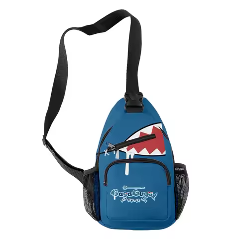 Classic Hololive VTuber Gawr Gura Crossbody Chest Bags Oxford Waterproof Boys/Girls Sports Travel Ba