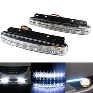 2Pcs 8-LED กลางวันไฟเดย์ไลท์รถ DRL ไฟตัดหมอกความสว่าง12V 6000-6500K