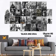 POSTER BLACK AND WHITE 50 PCS / POSTER DINDING / POSTER A6 / POSTER DINDING KAMAR / POSTER / STICKER