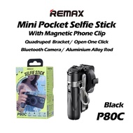 Remax P80 / P80C Mini Pocket Selfie Stick | 360° Rotation | Bluetooth Remote | Extendable to 41.5cm