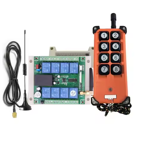 Industrial 200-3000m Universal AC110V 220V 265V 8CH 8Way RF Wireless Remote Light Control switch Rec