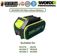 WORX Battery WA3595 20V 4.0AHMax Lithium Battery For WU279  WU294.2  WU380.4  WU38  WU629  WU808