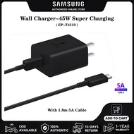 Bộ Sạc Samsung Củ Sạc Nhanh Siêu 45W kèm cáp Type C 5A 1.8m EP-T4510 Cho Galaxy S25 S24 S23 S22 S21