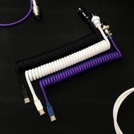 Spacekeys Coiled Cables Custom Mechanical Keyboard USB Type C GX16 Aviator Double Layer Techflex Par
