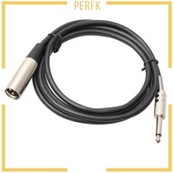[Perfk] XLR 3-Pin Male to 1/4'' 6.35mm  Mic Microphone TRS Cable Plug 6ft 10ft