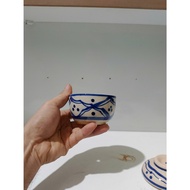 Set of 4 small ceramic bowls with lids for spices 9 cm