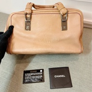 正品 CHANEL 奶茶 牛皮 白香奈兒 老香 托特包｜有雷標