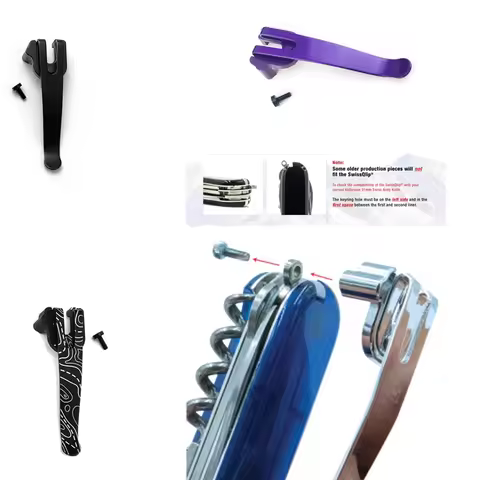 CNC 6 Colors Stainless Steel Material With Screw Knife Pocket Clip Back Clamp for 91MM Victorinox Sw