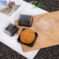 SANRUI Mooncake Boxes Square Golden Moon Cake Packing Box Wedding Gift Muffins Cupcake Container