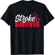 Stroke Survivor Apparel Red Ribbon Stroke Support Groups T-Shirt