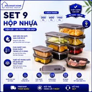 Set of 9 Plastic Food Containers with Flexible Lid - Frozen, Tight, High Quality