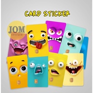 FUNNY EMOJI TOUCH AND GO CARD STICKER - CUTE TNGO KAD STICKER - FACE EMOJI STICKER - ACCESS CARD SKI