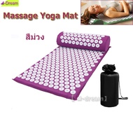 【◢-dream】Massager Cushion Massage Yoga Mat Acupressure Relieve Stress Back Body Pain Spike Mat Acupuncture Massage Yoga Mat with Pillow