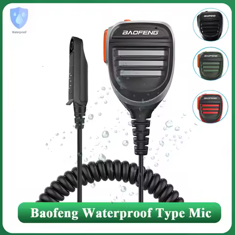 Baofeng Microphone UV-68 Pro Max V2 Walkie Talkie Waterproof PTT Speaker Mic for UV-9R Pro UV S22 UV