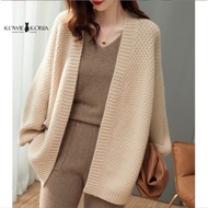 Kowie Korea (337) Crysis Cardigan No Buttons Cream Colored Shirt Sweaters