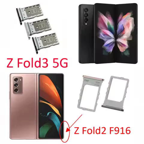 For Samsung Galaxy Z Fold2 Fold3 Fold4 5G Phone Sim Chip Card Tray Slot Z Fold 2 3 4 F916 F926 F936 