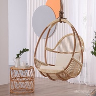 swing🉑Jingyimangjia Real Rattan Hanging Chair Simple Hanging Basket Internet Celebrity Swing Rattan Chair Balcony Rockin