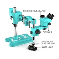 Top 1High quality RF4 RF7050TVW Triocular Stereo Zoom Microscope 360° Rotation Dual Arm Bracket Micr