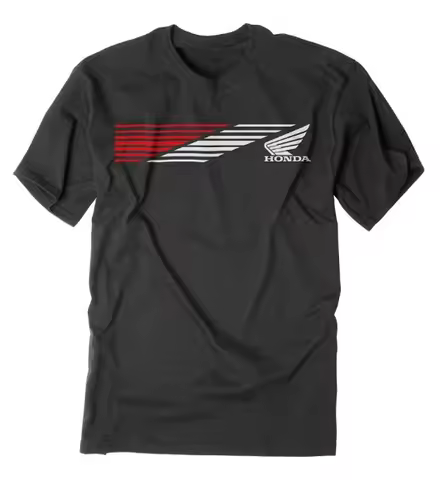 Honda Men's T-Shirt Casual Street Style Cotton Summer 2025 Men's Fashion Breathable Wing Pattern Red